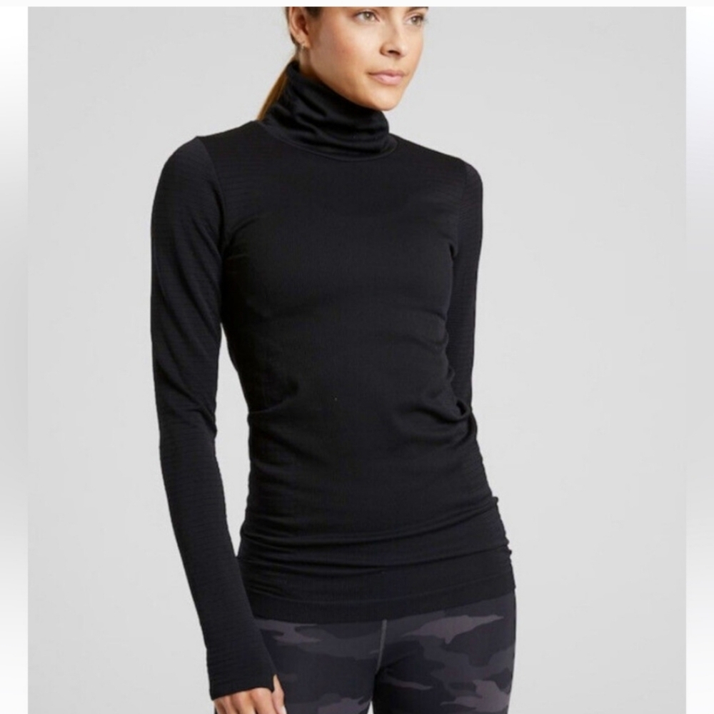 Athleta Ribbed Turtleneck, Black, Size XXS, NWT